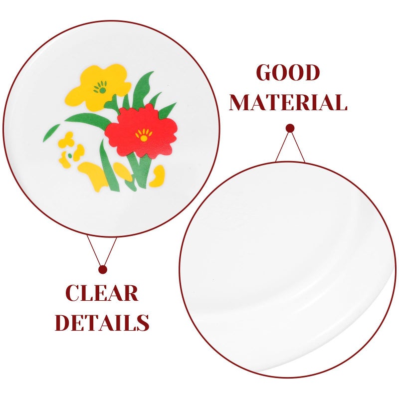 Melamine Deep Serving Plates Set Floral Design Microwavable Stackable for Picnics - Image 4