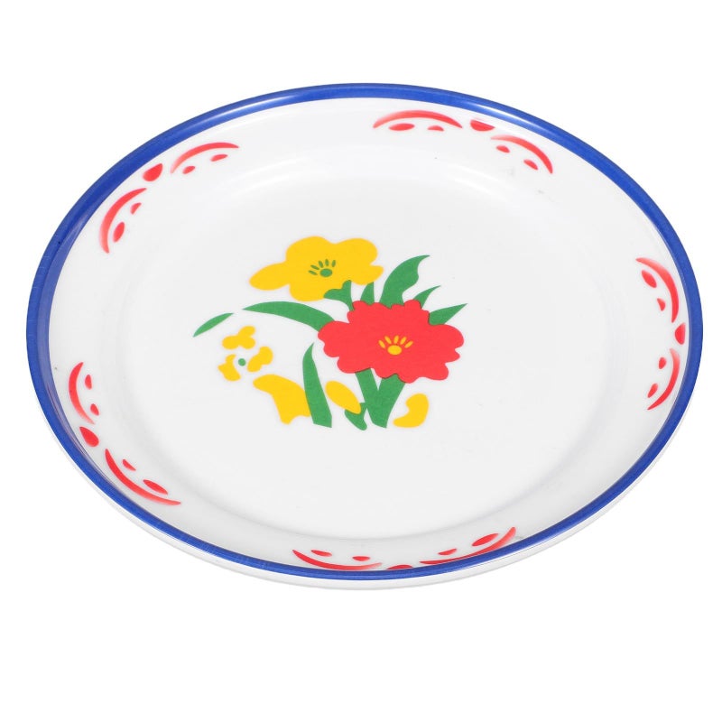 Melamine Deep Serving Plates Set Floral Design Microwavable Stackable for Picnics - Image 2