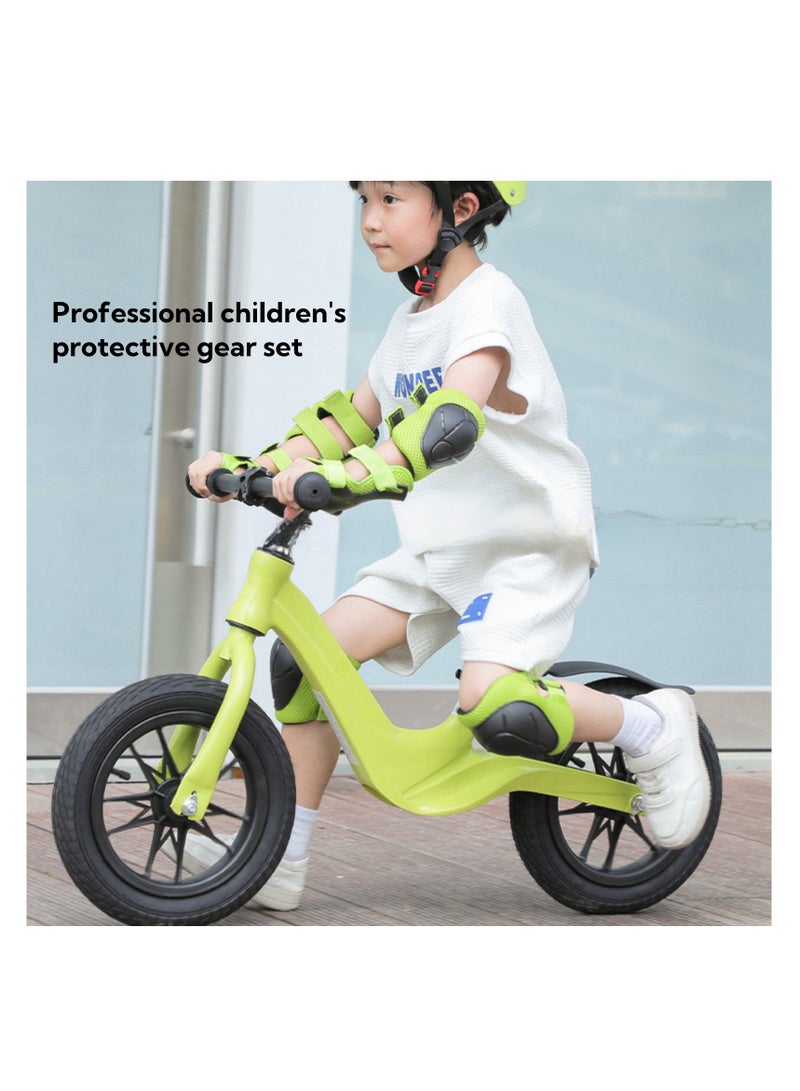 NOVOLAN 6-Piece Kids Protective Gear Set for Roller Skating, Skateboarding, Biking, Includes 2 Knee Pads, 2 Elbow Pads, & 2 Wrist Guards, Durable Shock-Resistant, Breathable Mesh, 3 to 9 Years (green) - Image 3