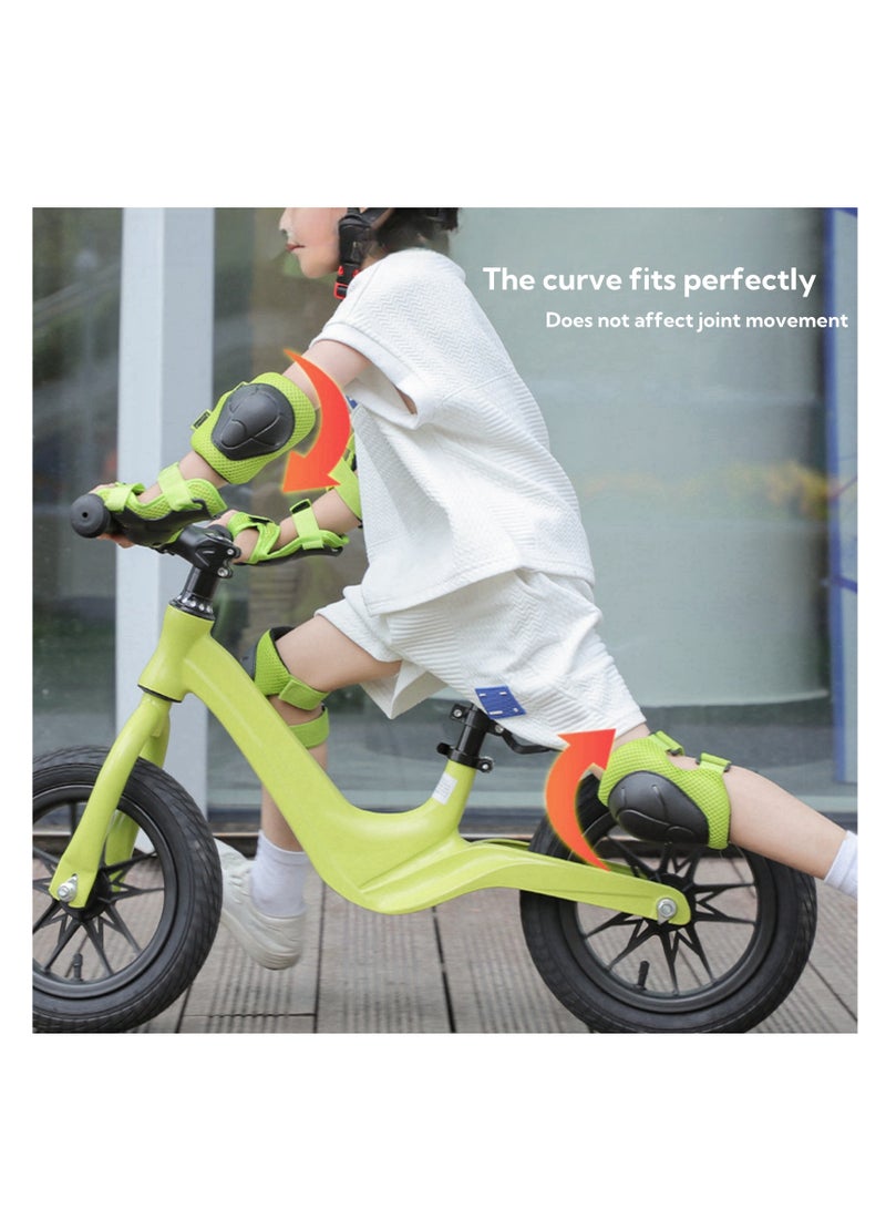 NOVOLAN 6-Piece Kids Protective Gear Set for Roller Skating, Skateboarding, Biking, Includes 2 Knee Pads, 2 Elbow Pads, & 2 Wrist Guards, Durable Shock-Resistant, Breathable Mesh, 3 to 9 Years (green) - Image 5