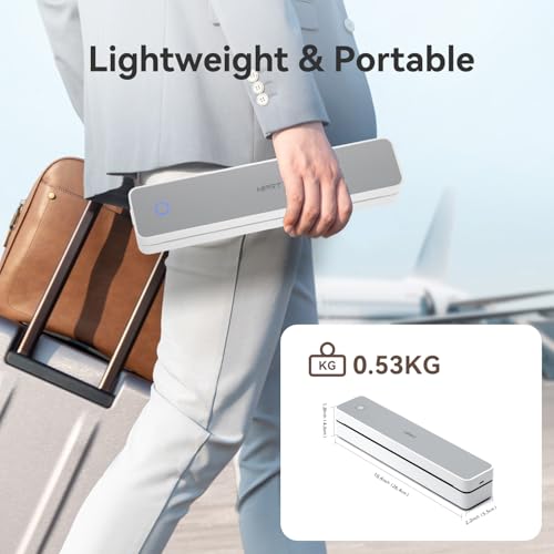 HPRT Portable Printer Wireless for Travel Support 85x11 US LetterA4 Thermal Paper 300 DPI Bluetooth Inkless Thermal Printer Compatible with Android and iOS Phone Laptop WhiteGrey - Image 3