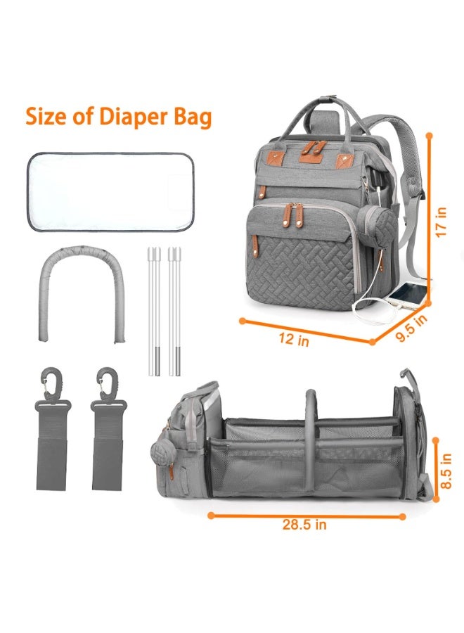 ASIV Baby Diaper Bag with Changing Pad – Waterproof, large-capacity diaper bag, perfect for moms and dads, with USB charging port and stroller straps. Baby shower gift. (RGB – likely refers to color options or lighting feature, please confirm) - Image 3