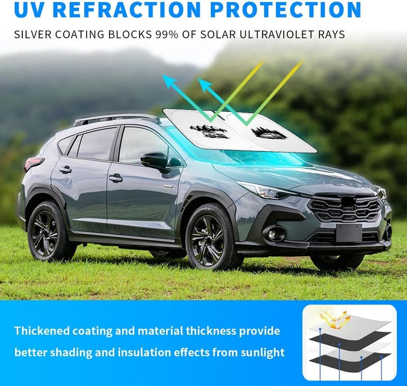 uunonaha غطاء واقي للزجاج الأمامي متوافق مع سيارات Subaru Crosstrek، يحجب أشعة الشمس ويحمي العينين، قابل للطي - Image 4