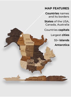 Enjoy The Wood 3D World Map | World Map with Countries | Wall Art for Home and Office | Wall Decor for Living Room | Wood Art | Elegant Handmade Wall Art | Multicolor  - Image 4