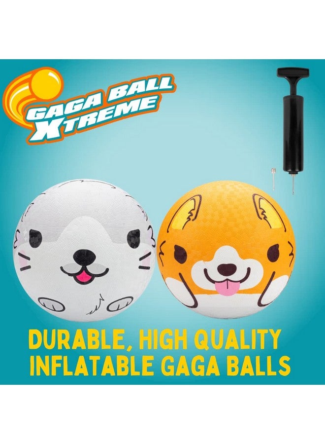 SCS Direct Gaga Ball 8.5 Inch Playground Balls with Air Pump (2pk, Animals)- Durable Rubber Balls Official Size for Dodgeball & Handball - Great for Outside Play, 4 Square & Game to Play at Kids Birthday Parties - Image 2