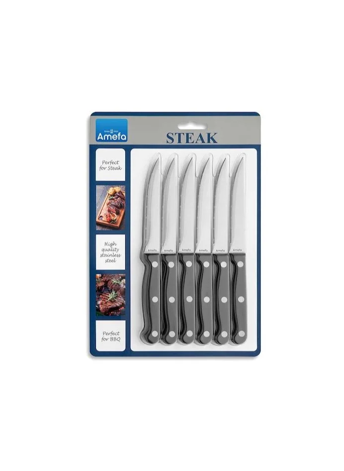 أميفا Steak knife set on Blister card 6pcs.