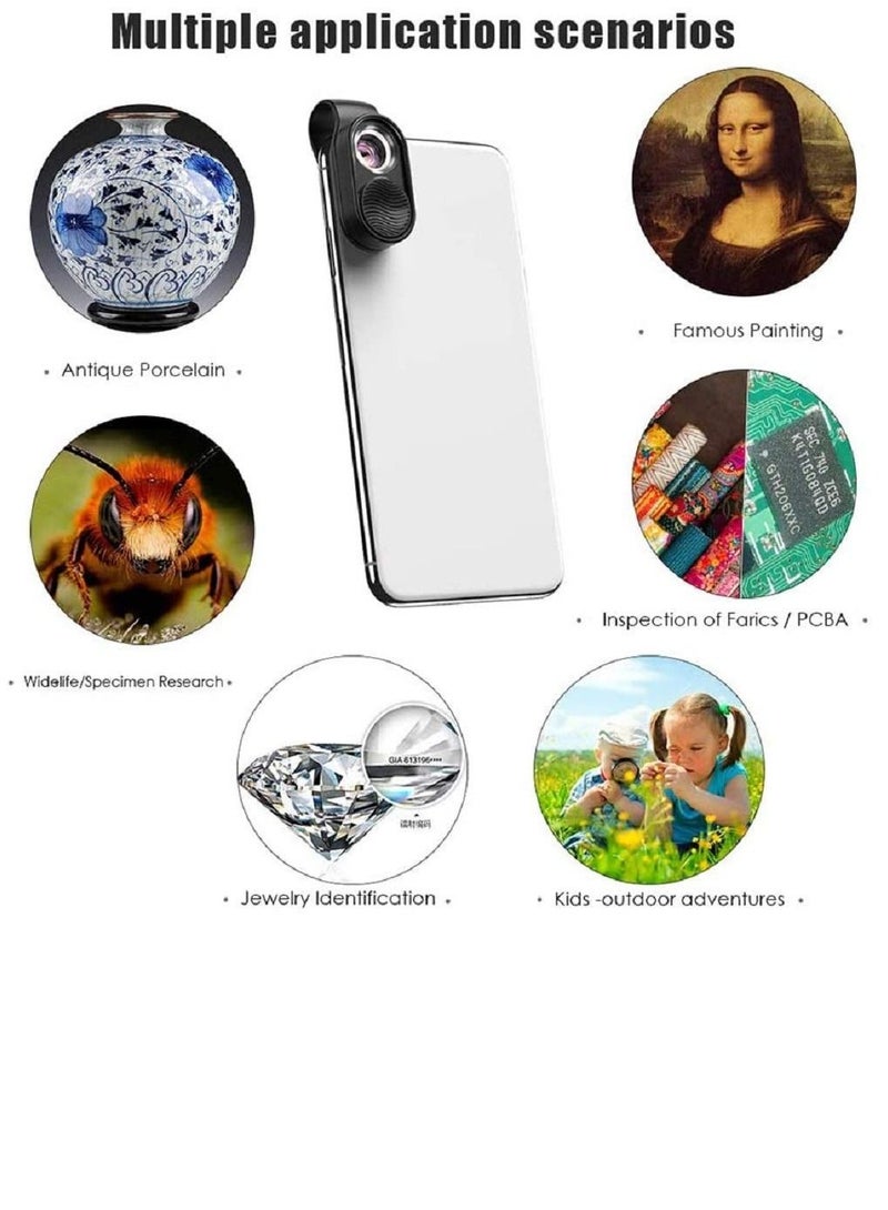 SYOSI Mobile Phone Microscope, 100X Pocket Size HD Optical Lens Digital Microscope with Universal Clip Compatible with 98% Smartphone, Portable to Carry for Microworld for Kids and Adults - Image 4