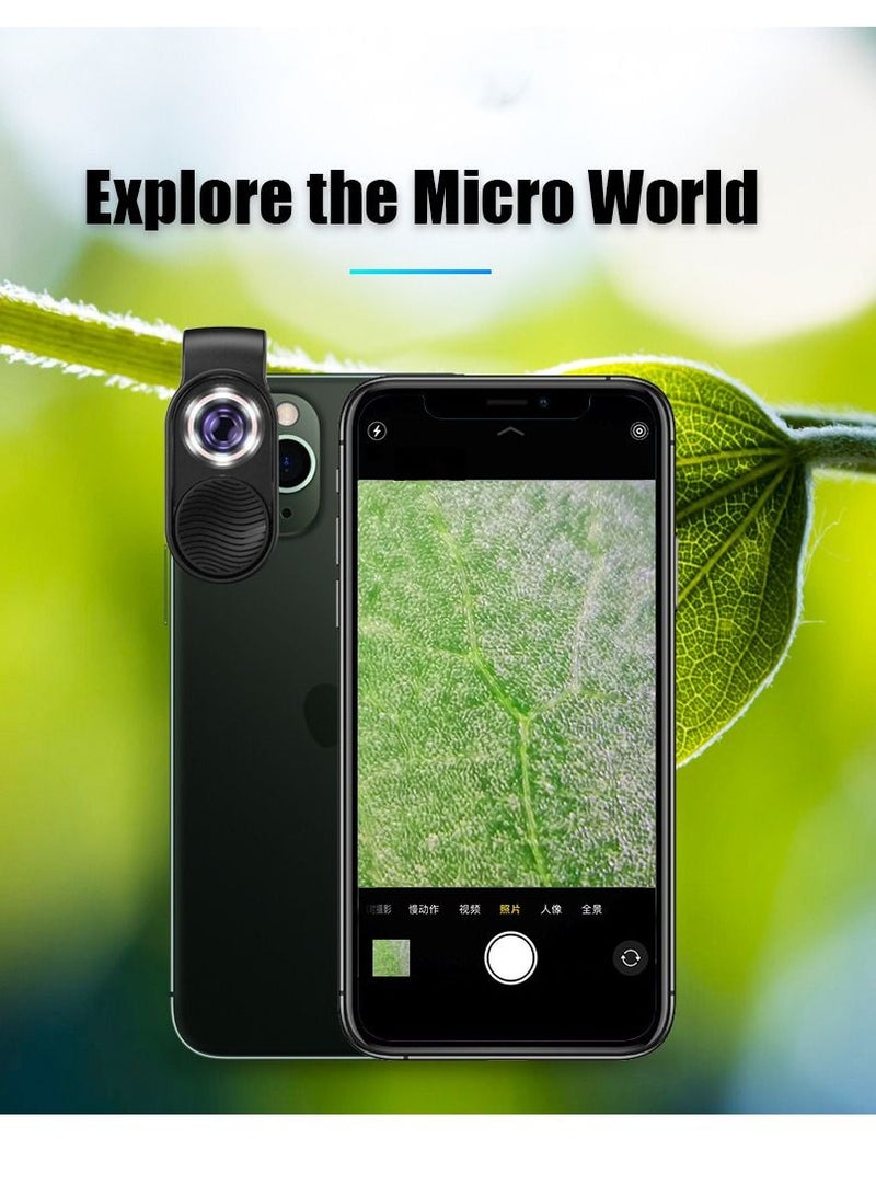 SYOSI Mobile Phone Microscope, 100X Pocket Size HD Optical Lens Digital Microscope with Universal Clip Compatible with 98% Smartphone, Portable to Carry for Microworld for Kids and Adults - Image 2