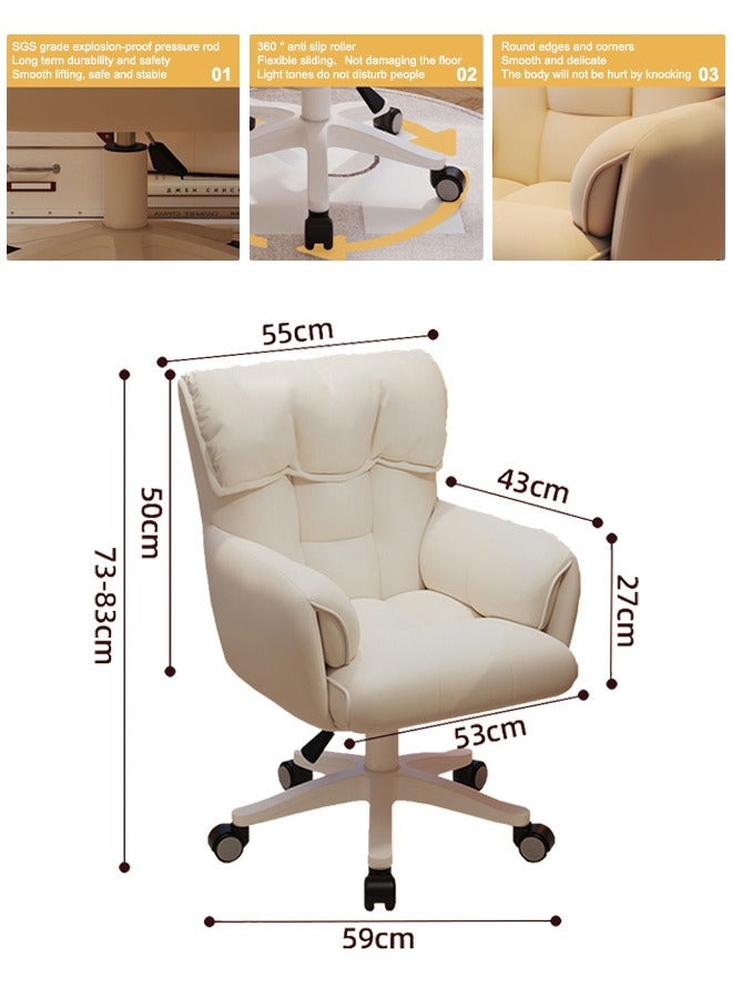 Tanwer Computer Chair, Bedroom Chair, Makeup Chair, Office Chair, White - Image 5