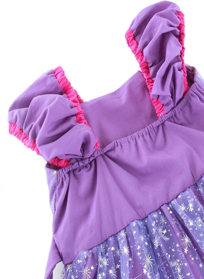 Acecharming Rapunzel Princess Dress Girls Cosplay Costume Kids Floral Puffy Dresses for Summer Pageant Fancy Dress Up Party - Image 4