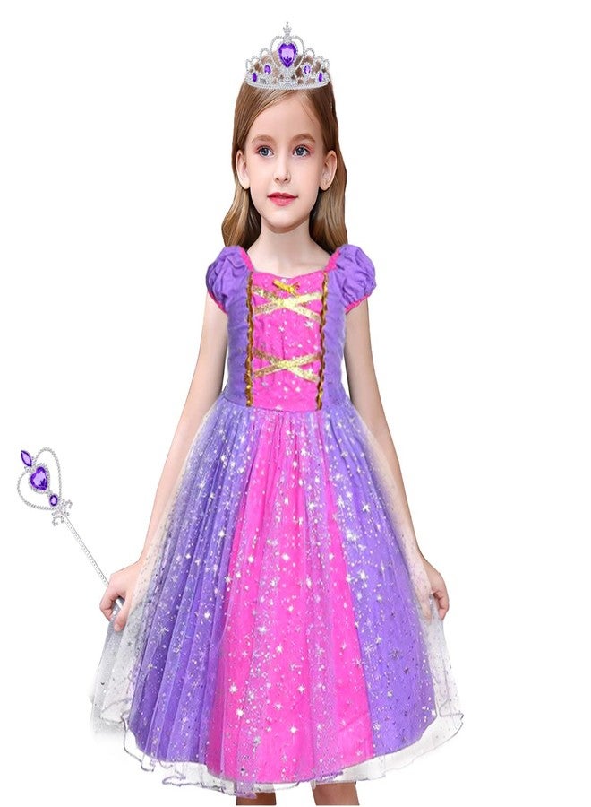 Acecharming Rapunzel Princess Dress Girls Cosplay Costume Kids Floral Puffy Dresses for Summer Pageant Fancy Dress Up Party - Image 3