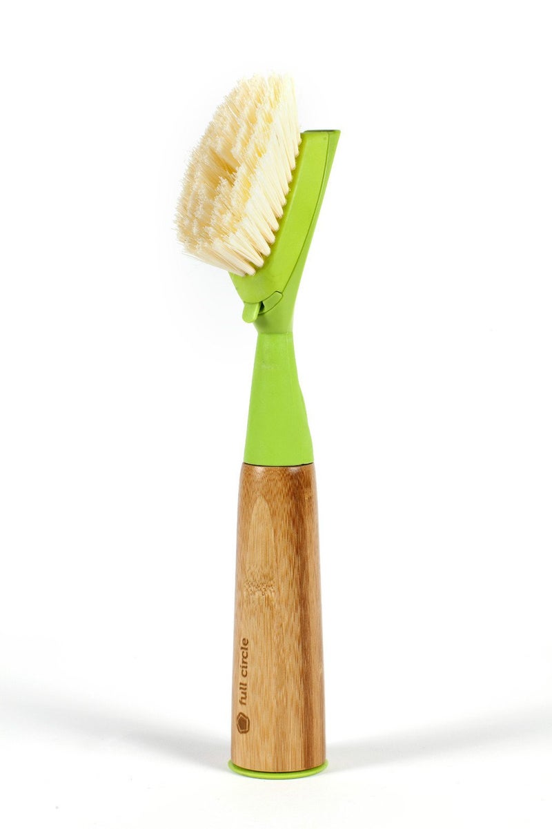 Full Circle Suds Up, Soap Dispensing Dish Brush, Tough Plant-Fiber Bristles & Sustainable Bamboo Handle, Safe for Nonstick - Image 1