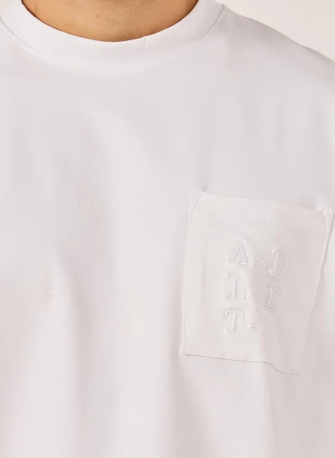 Styli Embroidered Pocket Oversized T-Shirt