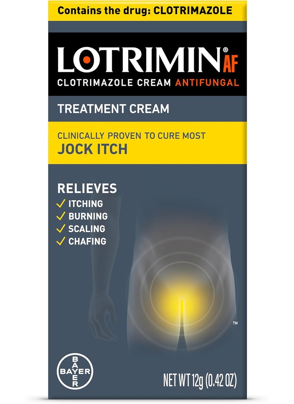 Lotrimin Lotrimin AF Jock Itch Antifungal, Jock Itch, and Athlete's Foot Cream, 0.42 Ounce (Pack of 1) (Packaging May Vary) 
