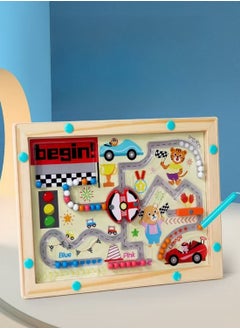 Generic Magnetic Color and Number Maze Montessori Wooden Color Matching Learning Counting Puzzle Board Toddler Fine Motor Skills Toys for Boys Girls 3 4 5 Years Old  - Image 1
