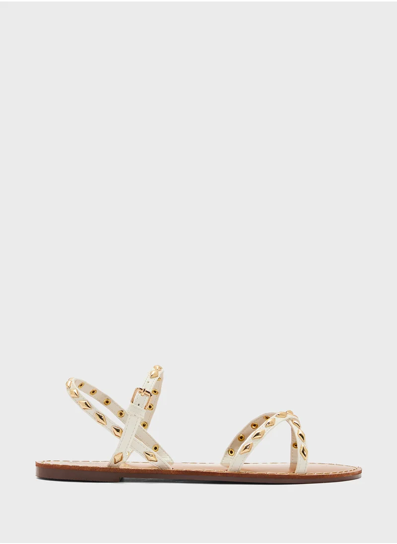 Ginger Crossover Strap Flat Sandal