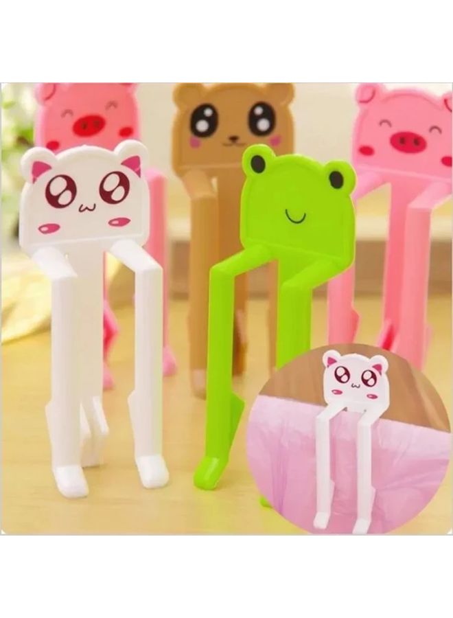 3pcs White Cartoon Trash Bag Holders Non Slip Plastic Clips For Garbage And Recycling Bins - Image 5