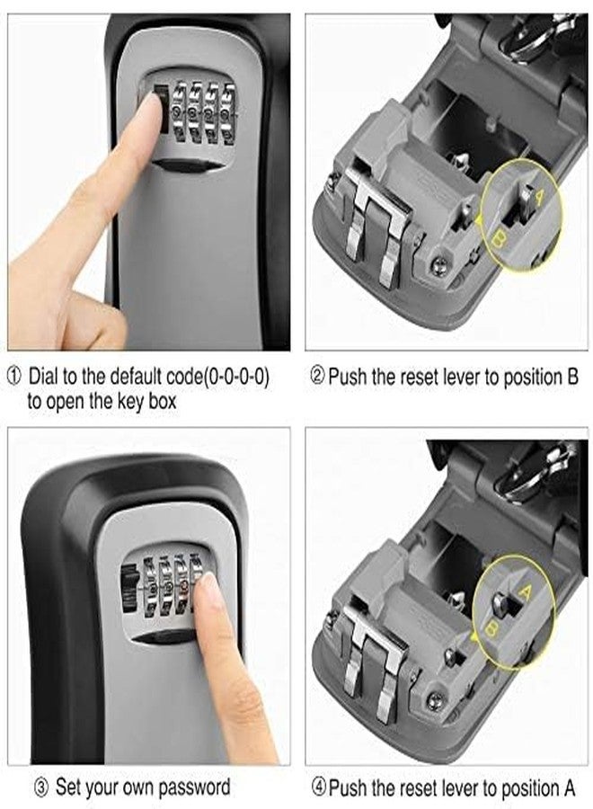 NIYAMKAAY Key Box Numeric Storage Box Key Safe with 4-Digit Resettable Numeric Code Combination Password Security Lock for Outside Home Office (Pack of 1) - Image 4