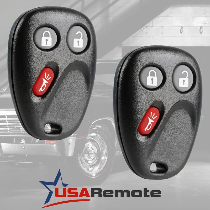 يو اس ايه ريموت جهاز التحكم عن بعد لدخول بدون مفتاح (Key Fob) متوافق مع 2003-2006 شيفي تاهو سوبربان سيلفرادو أفالانش إيكوينوكس SSR/جي إم سي سييرا يوكون/كاديلاك إسكاليد/هامر H2 / بونتياك تورنت/ساترن فيو (LHJ011)، مجموعة من 2 - Image 2