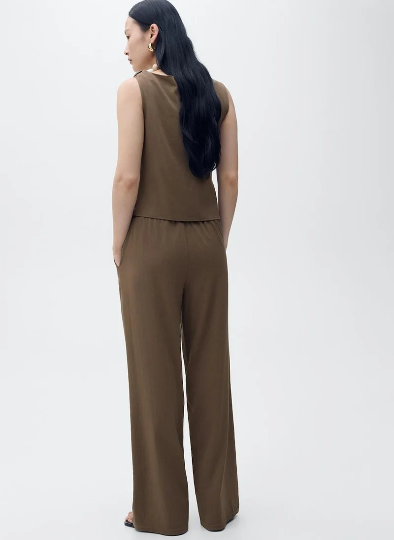 MANGO Bow Straight Fit Pants
