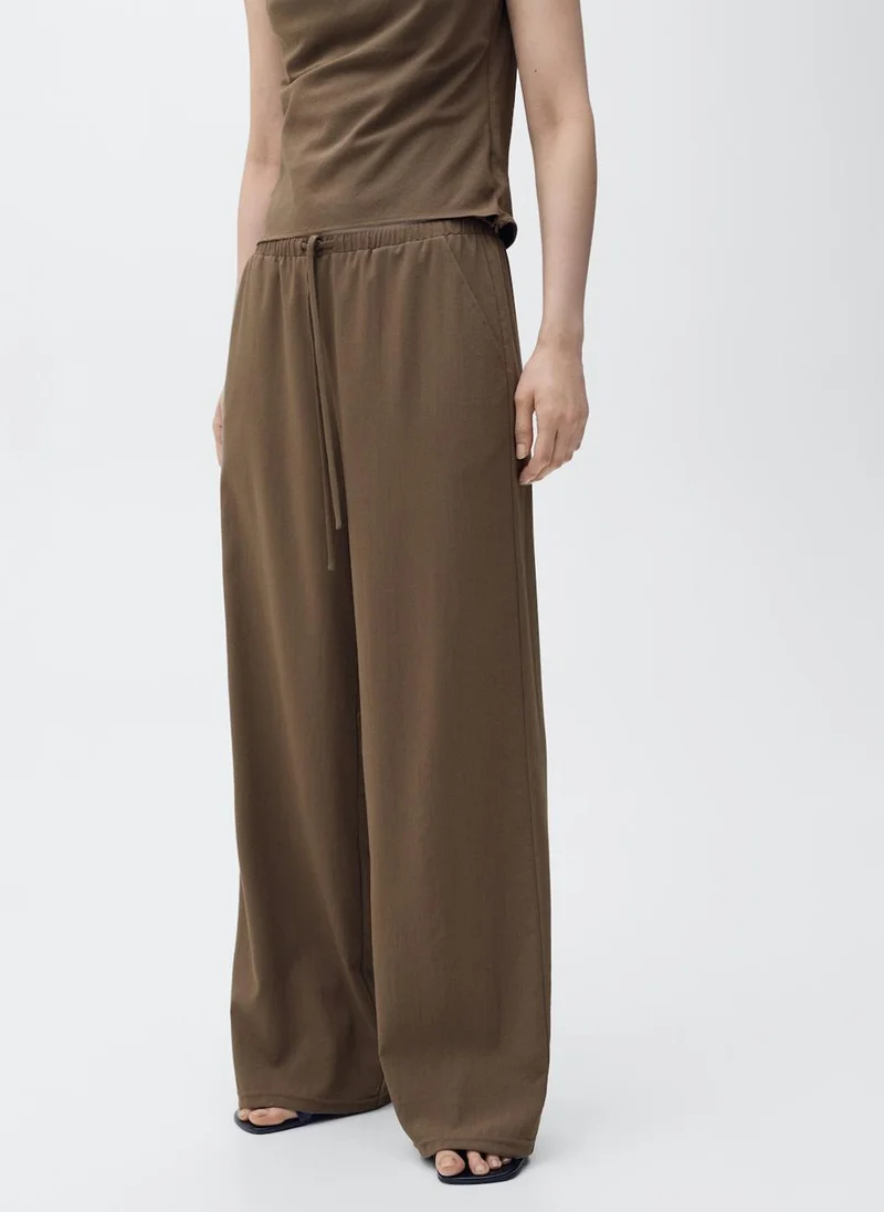 MANGO Bow Straight Fit Pants