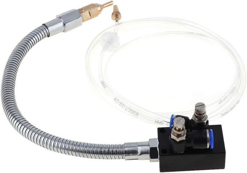 ChgImposs Mist Coolant Lubrication Spray System With Check Valve and Stainless Steel Flexible Pipe for Metal Cutting Engraving Cooling Machine/Air Pipe CNC Lathe Milling Drill - Image 1
