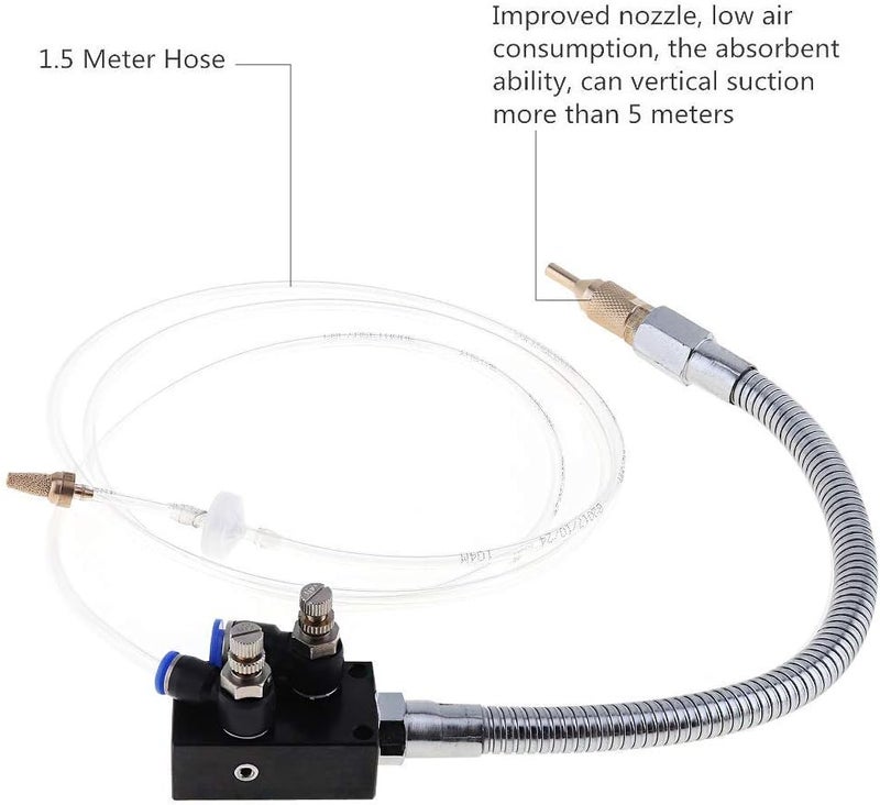 ChgImposs Mist Coolant Lubrication Spray System With Check Valve and Stainless Steel Flexible Pipe for Metal Cutting Engraving Cooling Machine/Air Pipe CNC Lathe Milling Drill - Image 3