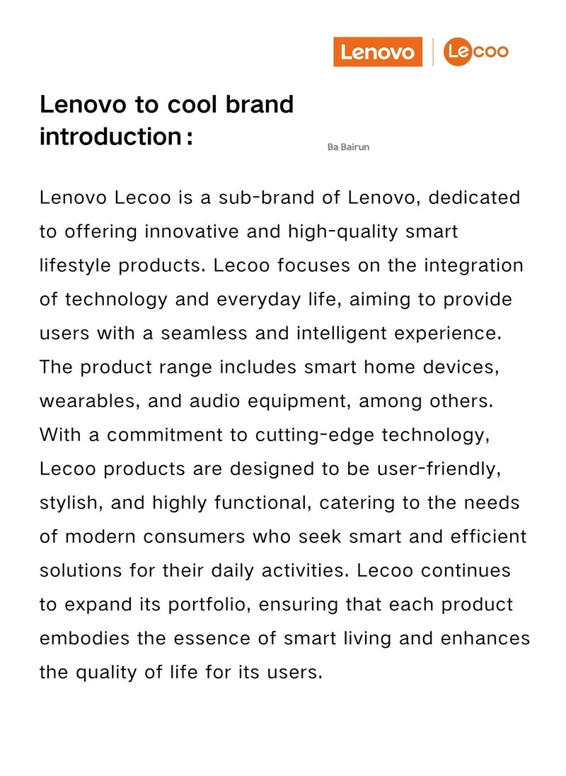 lecoo Lenovo Lecoo ES202 Earbuds with Noise Cancellation and Long Battery Life  - Image 2