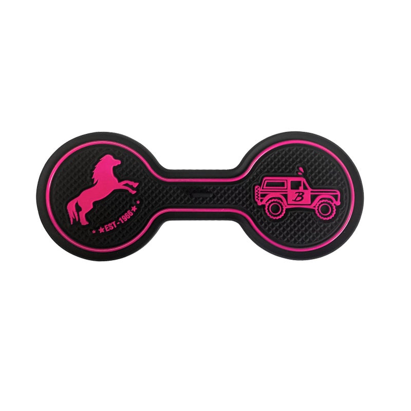 LSAUTO Car Cup Holder Coaster Compatible with Ford Bronco Offroad 2021-2025, Silicone Car Decorative Water Coaser, Bronco Car Accessories (Pink) - Image 1