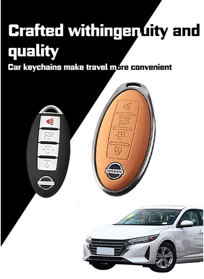 أكمام المفتاح ، مناسبة لمفاتيح نيسان 4 مفاتيح ، الطبقة الأولى من مادة جلد البقر ، الحماية متعددة الطبقات أكثر أمانًا ، واستعادة الشعور المفتاحي - Image 4