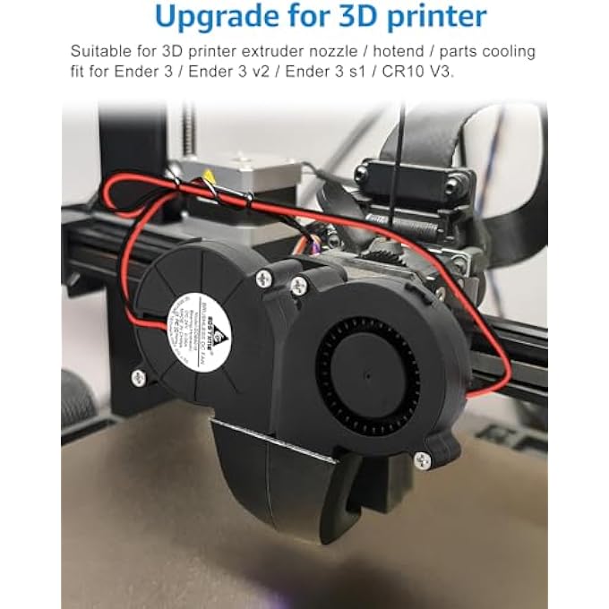 2PCS 5015 PART COOLING BLOWERS 24V 50MM X 15MM BRUSHLESS DC TURBINE TURBO FAN 2PIN HYDRAULIC BEARING FOR 3D PRINTER ENDER 3 REPLACEMENT - Image 2