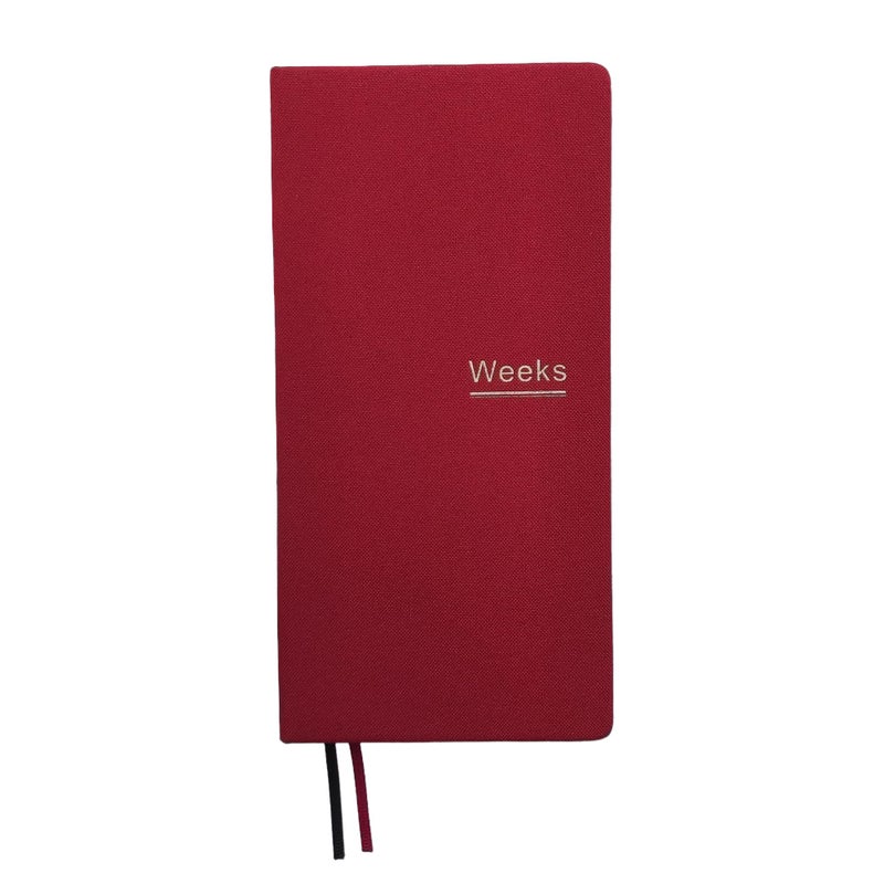 receip Undated Weekly Planner Notebook Pocket Organizer Appointment Book Journal Notebook A6 Week Plan Notepad (Red) - Image 1