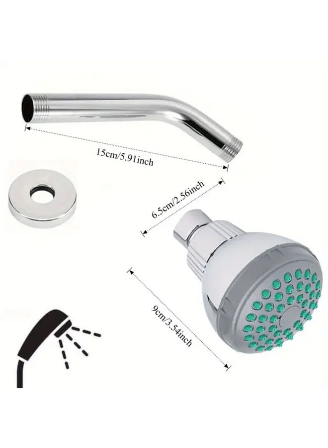 ABS Shower Head With 6 Inch Stainless Steel Rainfall Arm High Pressure Detachable Design - Image 3
