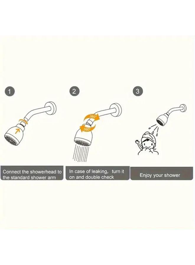 ABS Shower Head With 6 Inch Stainless Steel Rainfall Arm High Pressure Detachable Design - Image 4