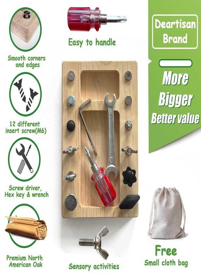 Deartisan Montessori Screwdriver Board Set, Real 17 Pcs & 12 Holes Fine Motor Skills 3 4 5 +Kids Patience Basic Life Skill Educational Wooden STEM Toys for Toddler Preschool Materials Busy Sensory Tools - Image 4