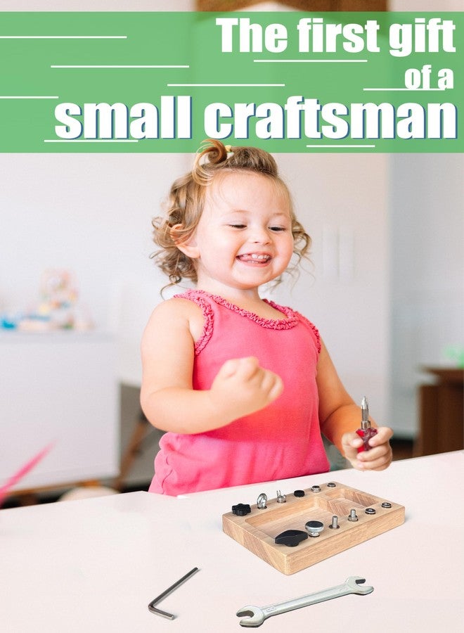 Deartisan Montessori Screwdriver Board Set, Real 17 Pcs & 12 Holes Fine Motor Skills 3 4 5 +Kids Patience Basic Life Skill Educational Wooden STEM Toys for Toddler Preschool Materials Busy Sensory Tools - Image 2