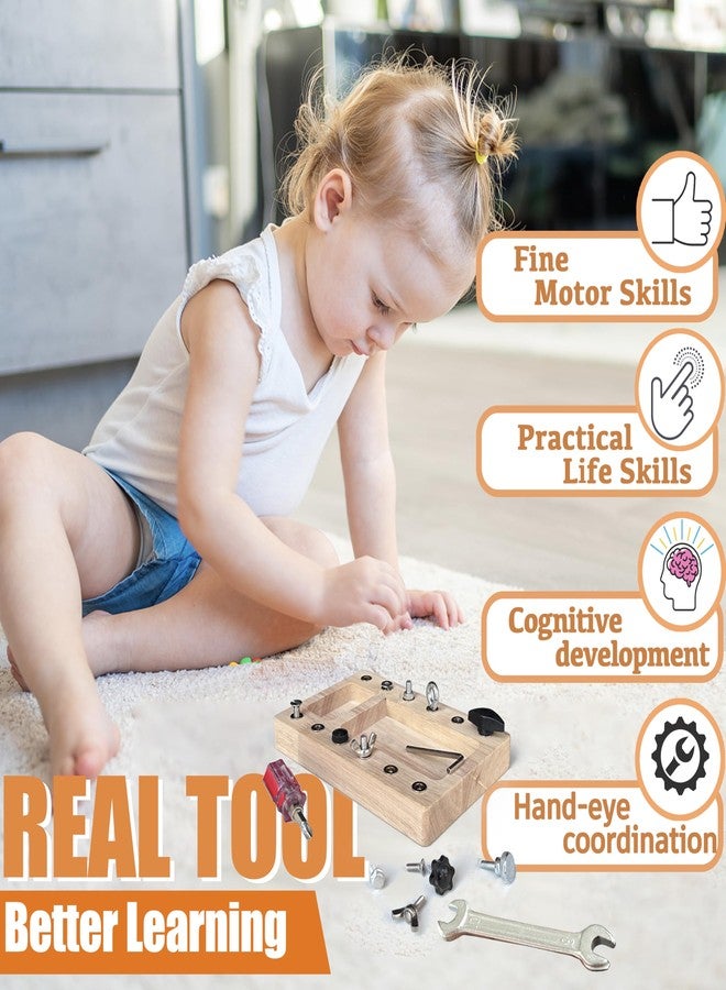 Deartisan Montessori Screwdriver Board Set, Real 17 Pcs & 12 Holes Fine Motor Skills 3 4 5 +Kids Patience Basic Life Skill Educational Wooden STEM Toys for Toddler Preschool Materials Busy Sensory Tools - Image 3