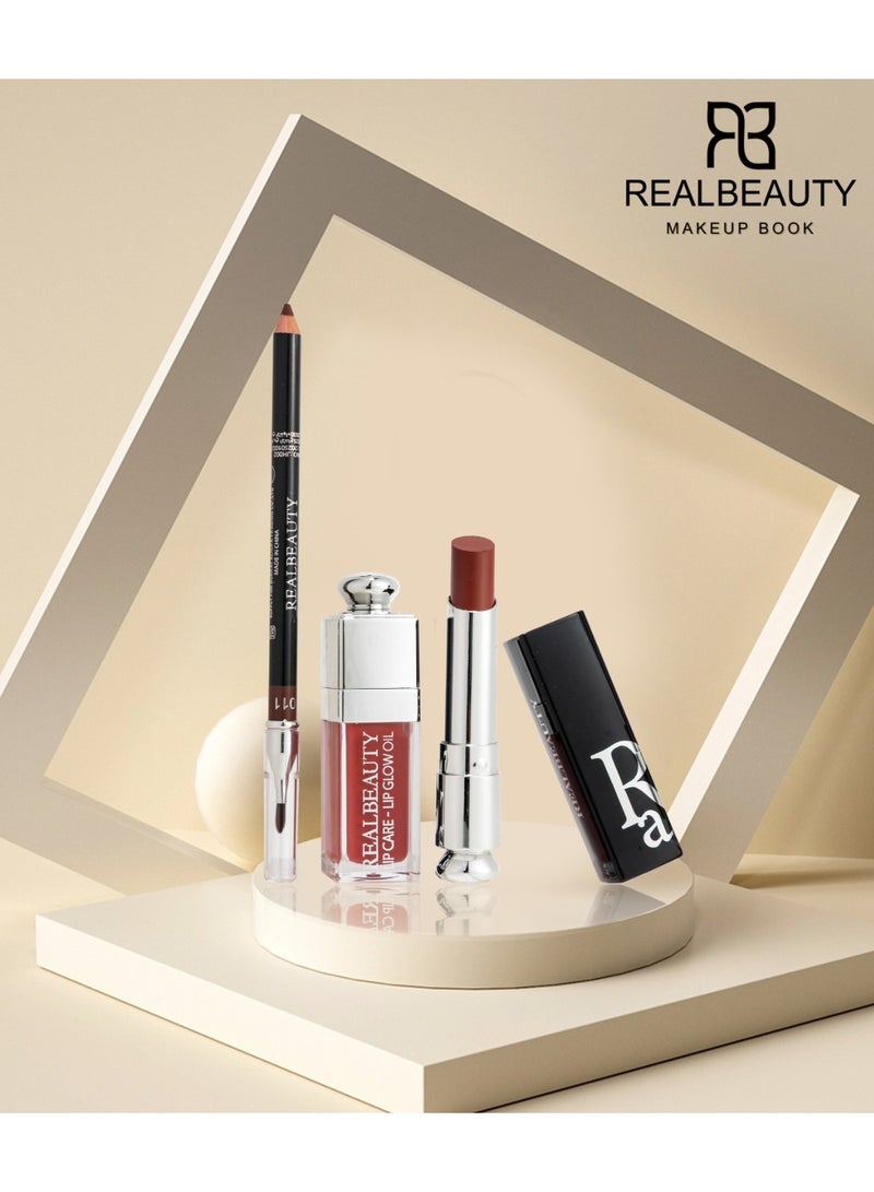 ريال بيوتي طقم الشفاه المتكامل – لون غني وتحديد مثالي بإطلالة تدوم - Image 1