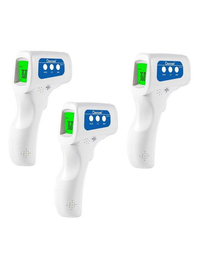 بيركوم ميزان حرارة للجبهة بالأشعة تحت الحمراء من Nocontact، ميزان حرارة لقياس درجة حرارة الطفل، 4 في 1، إنذار متعدد للحمى، استدعاء الذاكرة للأطفال الرضع والكبار (3 عبوات) - Image 1