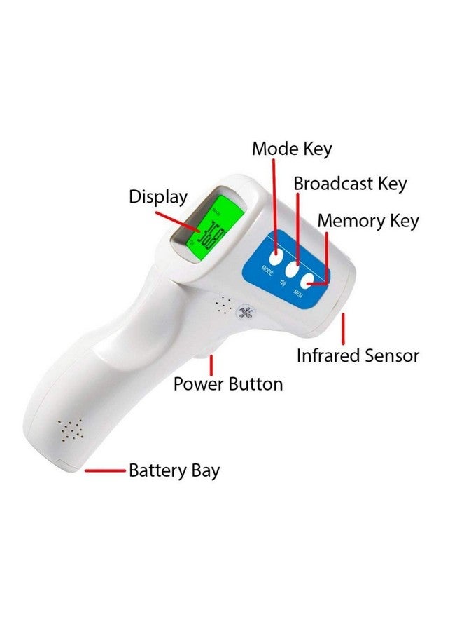 بيركوم ميزان حرارة للجبهة بالأشعة تحت الحمراء من Nocontact، ميزان حرارة لقياس درجة حرارة الطفل، 4 في 1، إنذار متعدد للحمى، استدعاء الذاكرة للأطفال الرضع والكبار (3 عبوات) - Image 2
