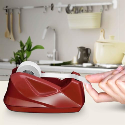 Acrimet Premium Desktop Tape Dispenser, Plastic, Non-Skid Base (Heavy Duty) (Red Color) - Image 4