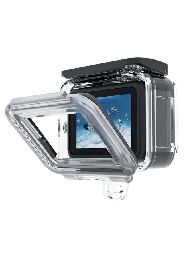 TELESIN حافظة مائية مطورة TELESIN بعمق 60م/196قدم لجهاز GoPro Hero 12/11/10/9 مع طلاء مائي للعدسة، حافظة غوص تحت الماء لجهاز GoPro 12، 6 أوراق مضادة للضباب، متاحة لجميع السيناريوهات