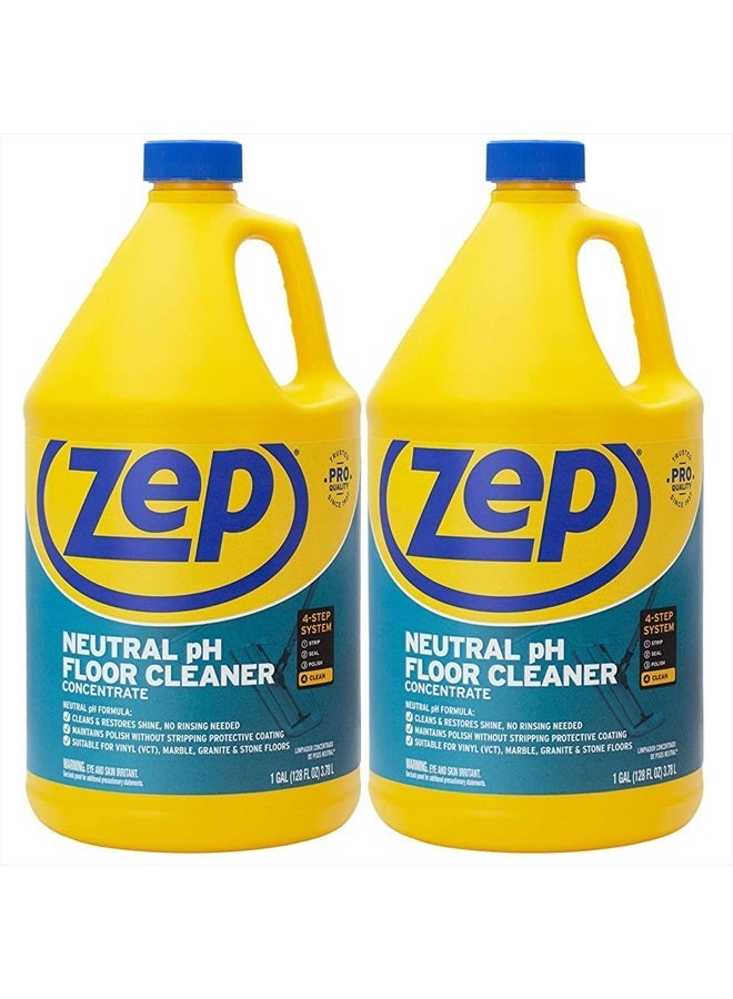 Zep Neutral pH Industrial Floor Cleaner. 1 Gallon (Case of 2) - ZUNEUT128 - Concentrated Pro Trusted All-Purpose Floor Cleaner  - Image 1