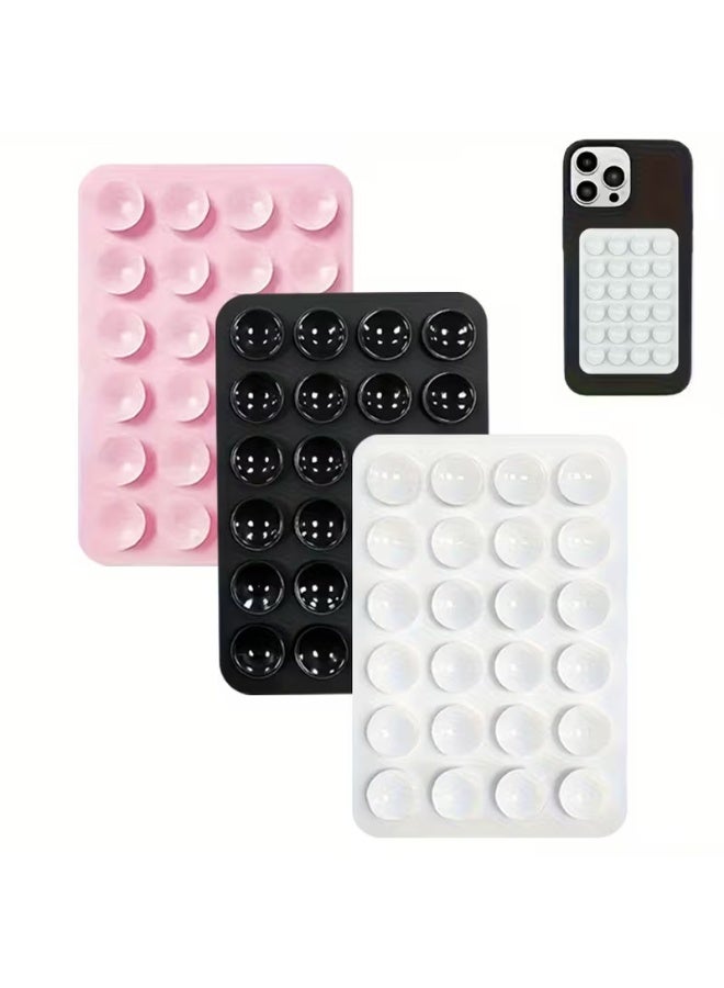 aeen 3pcs Silicone Suction Cup Phone Holder Set | Sticky Base Finger Grip Stand for iPhone & Android | Selfie, Video & Desk Support - Image 1