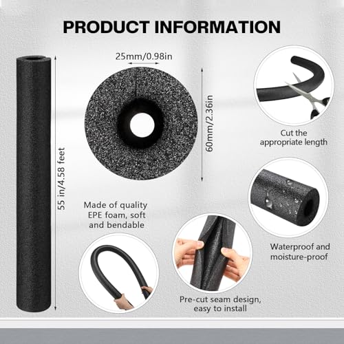Pangda 3 Pack Pool Noodles 55 Inch Foam Noodles Swim Clamp Jumbo Hollow Foam Large Pre Slit Clamp Protection for Swimming Floating Craft Projects Padding BumperBlack - Image 5