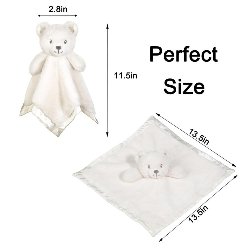 BEILIMU Bear Security Blanket Soft Baby Lovey Fluffy Blanket Unisex Lovie Snuggle Toy Baby Bear Stuffed Gift for Newborn, Boys and Girls, 16 Inch - Image 4