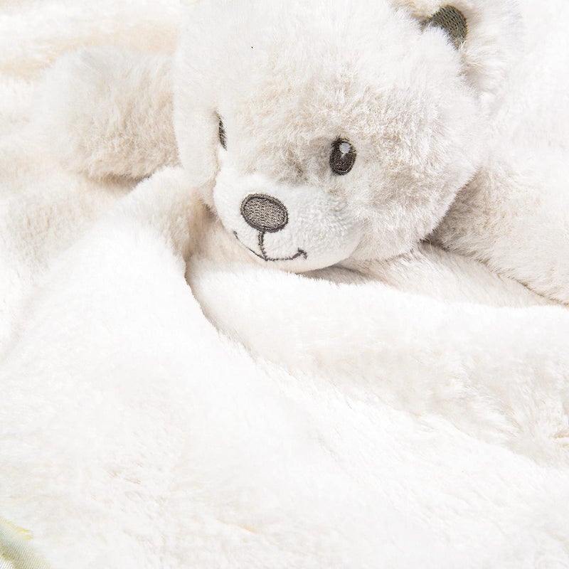 BEILIMU Bear Security Blanket Soft Baby Lovey Fluffy Blanket Unisex Lovie Snuggle Toy Baby Bear Stuffed Gift for Newborn, Boys and Girls, 16 Inch - Image 2