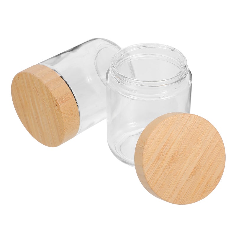 2pcs Lid Jar Glass Sealed Storage Jar For Oatmeal Yogurt Kitchen Food Storage Canister Transparent Airtight Container For Coffee Beans Spices - Image 1