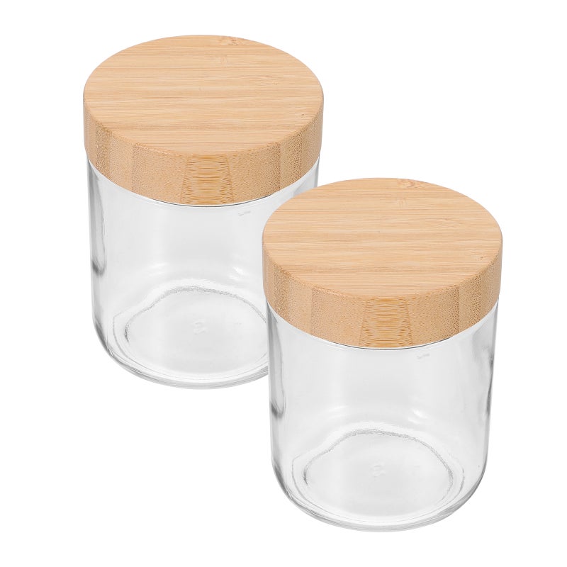 2pcs Lid Jar Glass Sealed Storage Jar For Oatmeal Yogurt Kitchen Food Storage Canister Transparent Airtight Container For Coffee Beans Spices - Image 3