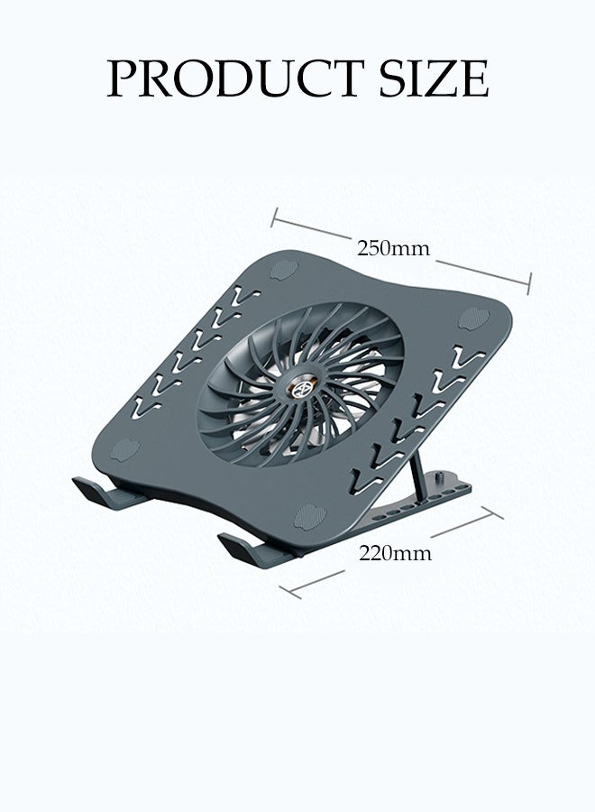 DUNISO Portable Notebook Radiator Folding Laptop Holder with Powerful Turbofan Ultra Quiet Fans Height Adjustable Laptop Cooling Pad with Non-slip Stand Ergonomic Comfort Notebook Cooler  - Image 4
